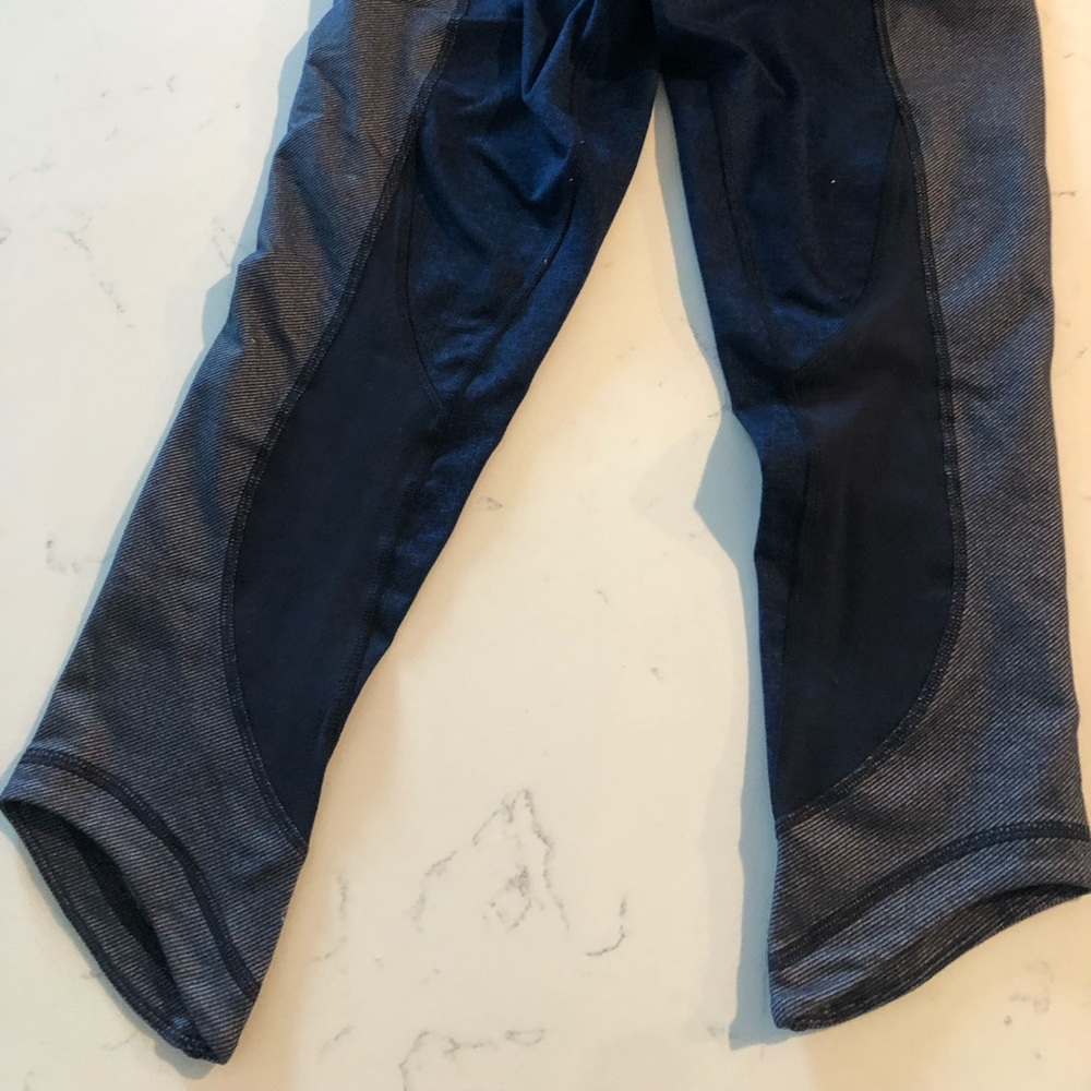 Lululemon capris with angled hem